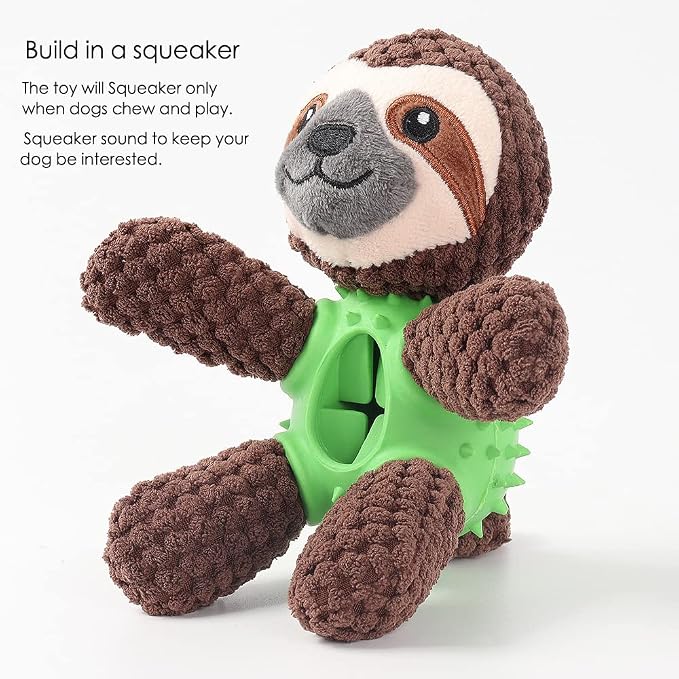 Squeaky Dog Toys, Interactive Durable Plush Pet Toys,Food Dispensing Toy,Funny Rubber Chew Puzzle Toy for Puppy Middle Large Dogs