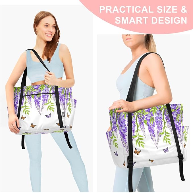 MCHIVER Yoga Bag for Women Men Large Yoga Mat Bag with Adjustable Strap Workout Bags Totes for Pilates Yoga Travel