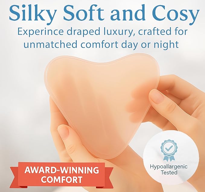 Reusable Silicone Chest Wrinkle Pads, Set of 2 Decollete Patches for Side Sleepers, Helps Reduce Cleavage & Chest Sleep Lines, Hydrating Anti-Aging Chest Pads for Women