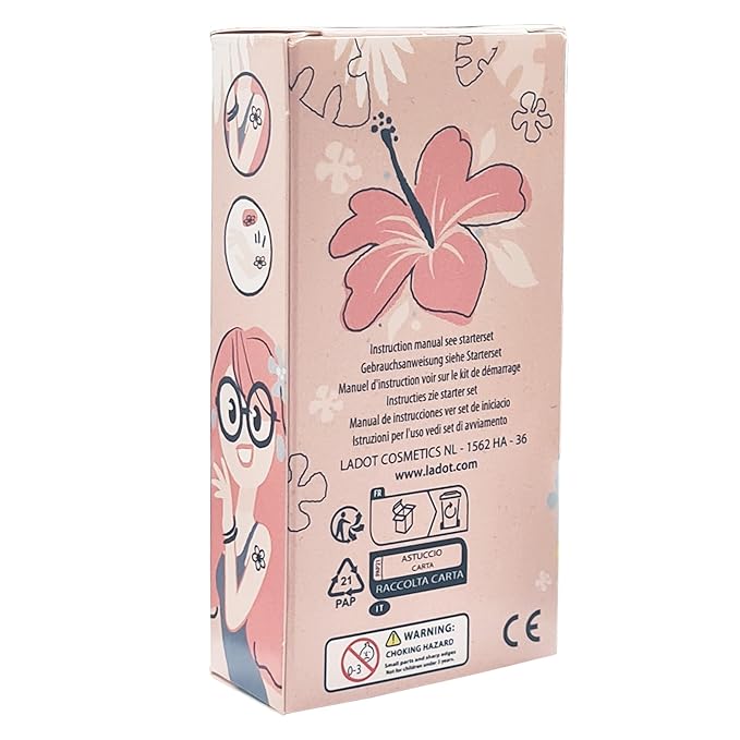 LaDot Temporary Tattoo Stamp– Easy-to-Use Reusable Ceramic Skin Stamp for Creating Custom Temporary Tattoos – Fun Body Art Tool for Parties, Events, and Festivals (Rose & Vine, Medium)