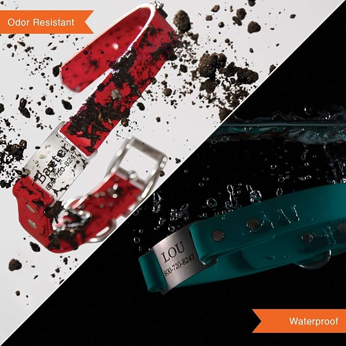 dogIDs Personalized Dog Collar – ScruffTag Custom Waterproof Biothane Dog Collar with Laser-Engraved Name, Durable & Odor-Resistant – USA Made | Lavender, 3/4 in x 16 in (Fits Neck Sizes 14-18 in)