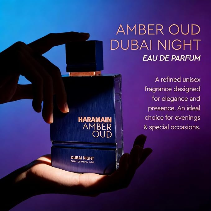 Al Haramain Amber Oud Dubai Night | Oud & Amber Cologne for Men | Long-Lasting Scent with Bergamot & Saffron 60ml (2.0 oz)