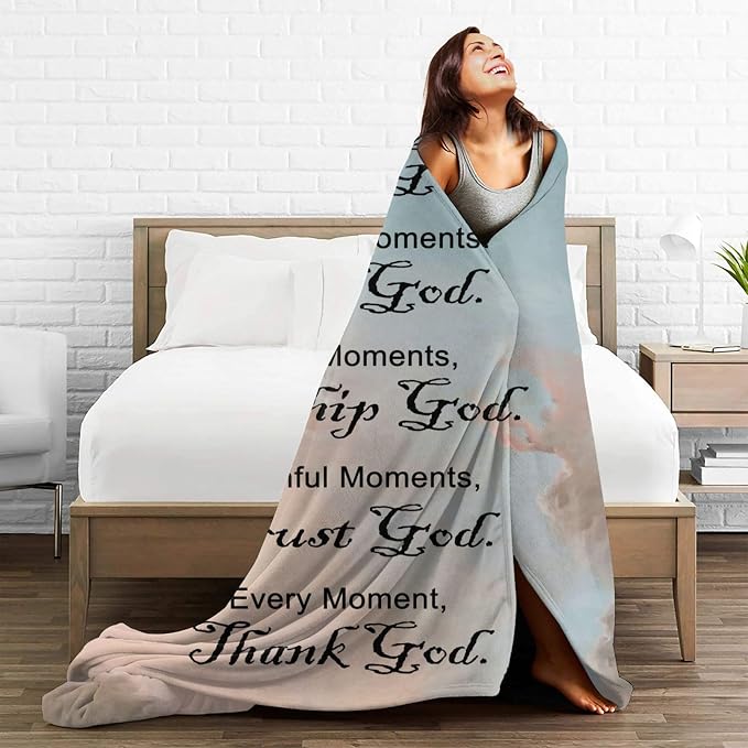 Christian Inspirational Soft Throw Blanket for Women and Men - Religious and Spiritual Gift - Personalized for Adults/Kids 50"x 60"
