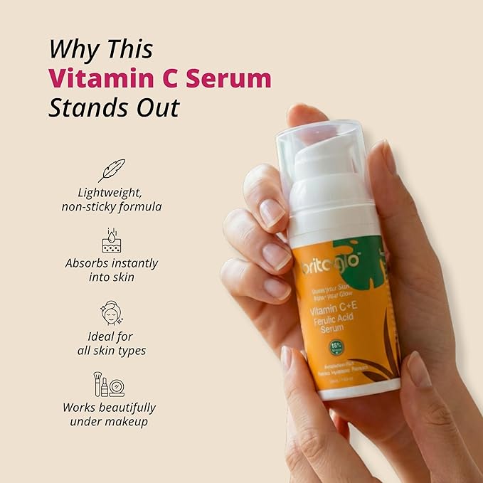 Vitamin C Serum 15% for Face with 3-O-Ethyl Ascorbic Acid, Niacinamide & Ferulic Acid – Dark Spot Corrector, Brightening & Anti-Aging Facial Serum, Fragrance Free