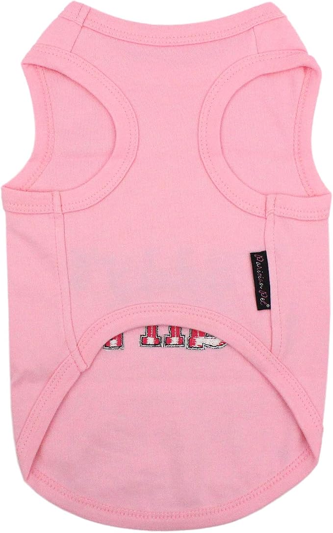 Parisian Pet Dog Shirt – 100% Cotton Shirts for Large Dogs – Pink Sleeveless Puppy Clothes – Lightweight and Breathable Dog Apparel – Girl Dogs Clothes - Stretchy Daddy’s Girl Pet Shirt