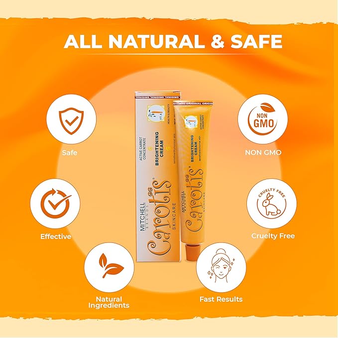 CAROTÏS, Skin Brightening Cream | 1.7 Fl oz / 50 g | Helps to Remove Pigments on: Face, Knees, Body, Armpit, and Private Areas | Brightening Gel with Carrot Oil, Alpha Arbutin, Shea Butter