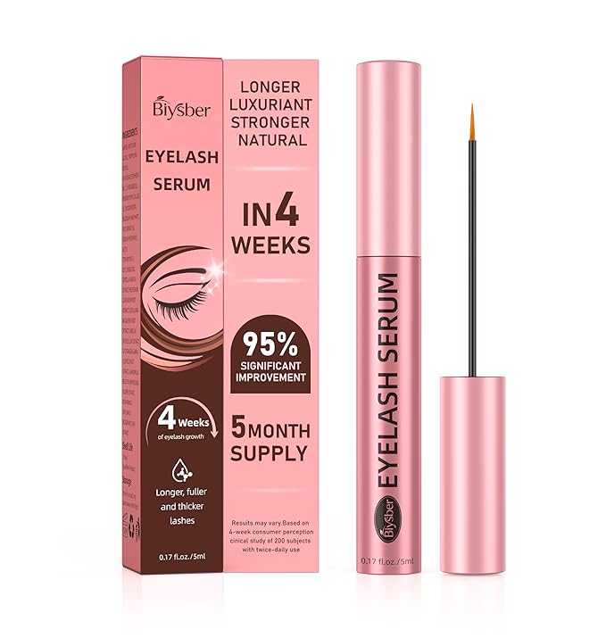 Lash Serum for Eyelash Growth: Premium Eyelash Growth Serum with Advanced Formula to Boost Longer Fuller and Thicker Lashes and Eyebrows - Gentle & Vegan for Sensitive Eyes