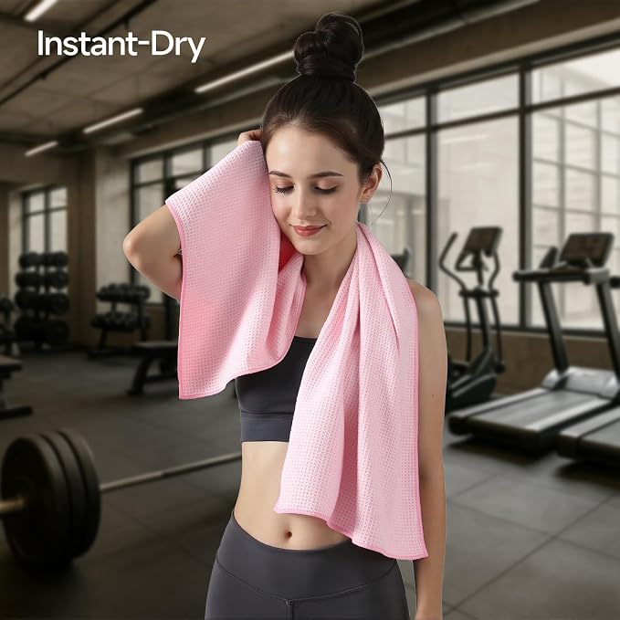 REDKISS 4 Pack Microfiber Gym Towels, Quick-Dry Sweat Towels for Workout, Yoga & Running, Soft Breathable, 39" x 16"
