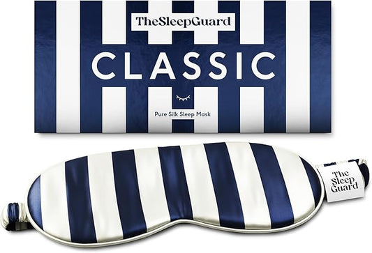 TheSleepGuard Pure Silk Sleep Mask [100% 6A Mulberry Silk, 22 Momme] Light Blocking Travel Essentials. Eye Masks for Sleeping. Black Oeko-Tex Blindfold. Eye Covers for Men & Women