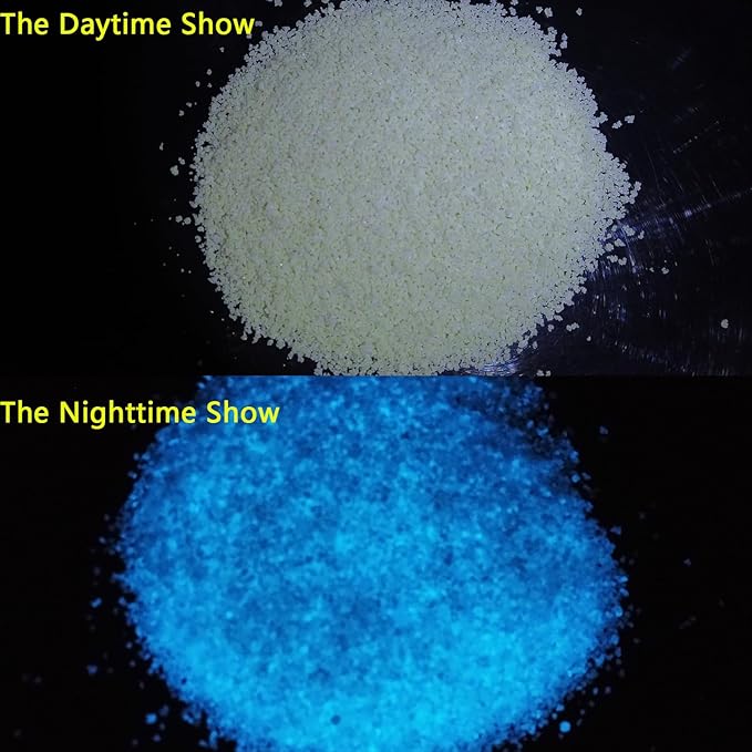TWINKLING Glow in The Dark Crushed Glass, Broken Glass Glitter, Glow in The Dark Stones Gems Chips for DIY Resin Art Epoxy Crafts, Nail Art, Jewelry Making, Geode Painting, 0.85mm(100g) (Sky Blue)