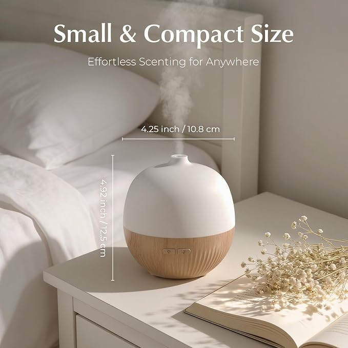 ARVIDSSON Essential Oil Diffuser, 100ml Small Aromatherapy Diffuser with Mood Light, Ultrasonic Oil Diffusers for Home, Mini Diffuser for Essential Oils, Gift for Women