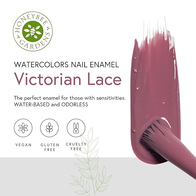 Honeybee Gardens Water-Based Nail Enamel, Victorian Lace, Matte Old Fashioned Rose, Eco-Friendly, Odorless & Vibrant Polish, 0.5 fl oz