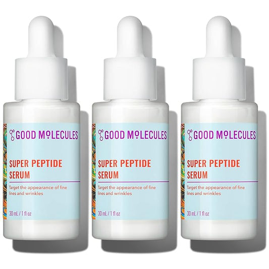 Good Molecules Super Peptide Serum Pack 3 – 1 fl oz / 30 ml Each | Lightweight Facial Serum with Peptides & Copper Tripeptides, Water-Based Skincare