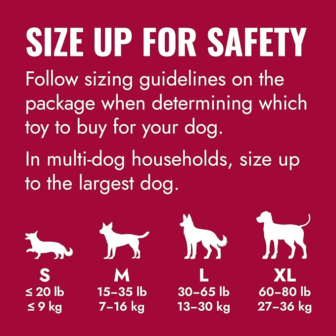 KONG Goodie Bone, Natural Rubber Treat Toy, Red, for Extra Large Dogs | Classic KONG Durable Natural Rubber Bone with Goodie Grippers That Hold Treats & Support Mental Engagement