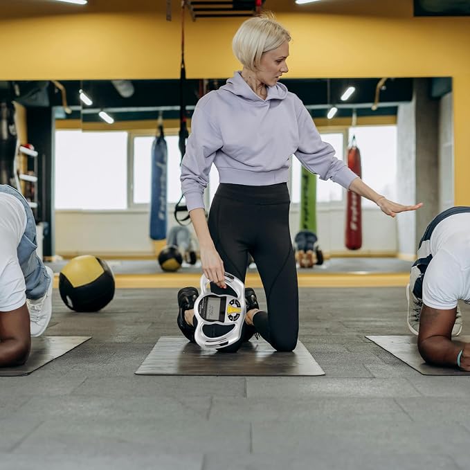 Baluue Handheld Body Fat Measurement Monitor with LCD Screen, Digital Bmi Analyzer Portable Body Fat Percentage Caliper and Exercise Tracking