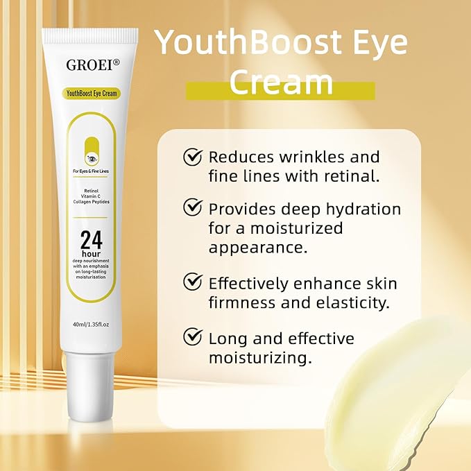 Revive Retinol Eye Cream with Peptide | Anti-Aging Treatment Reduces Wrinkles for Face and Neck, Fine Lines, Firms & Hydrates for All Skin Types | Boosts Collagen, Improves Skin Texture | 1.35oz, 2PCS