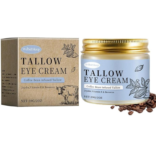 Soelegant Coffee Beef Tallow Eye Cream for Dark Circles, Beef Tallow for Skin Caffeine Eye Cream, Organic Grass Fed Beef Tallow Eye Treatment Reduce Puffiness Anti-Aging Under Eye Cream