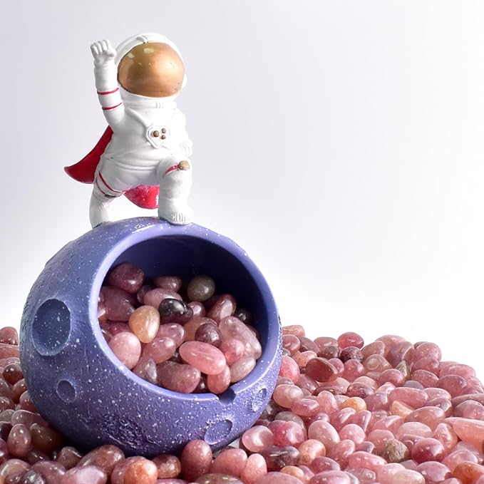Polished Strawberry Quartz Crystal Chips 200 Pcs - 10 oz Tumbled Stone Chips Crushed Sea Glass Stones Healing Reiki Crystal Jewelry Making Home Decoration