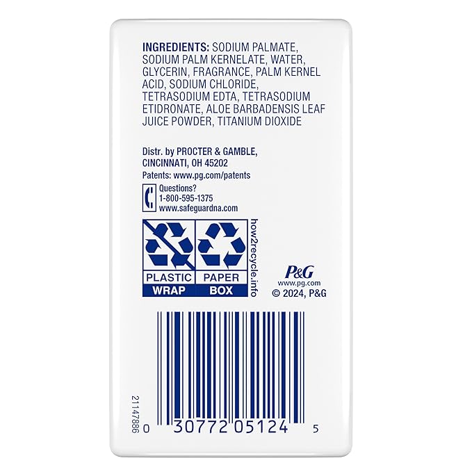 Safeguard Micellar Deep Cleansing Bath Bar Soap, Washes Away 99 Percent of Bacteria, Leaves Skin Soft, Made with Plant Based Cleansers, Fresh Clean Scent with Aloe, 3.2 oz (2 Count)