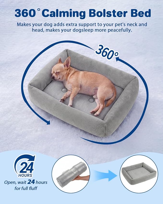 Cooling Dog Bed for Small Medium Cats - Removable Inner Cushion & Reversible Design (Ice‑Silk Cooling Layer | Sherpa Fleece Layer), Non‑Slip Bottom Washable Cooling Mat for Dogs Cats Crates 20" × 14"