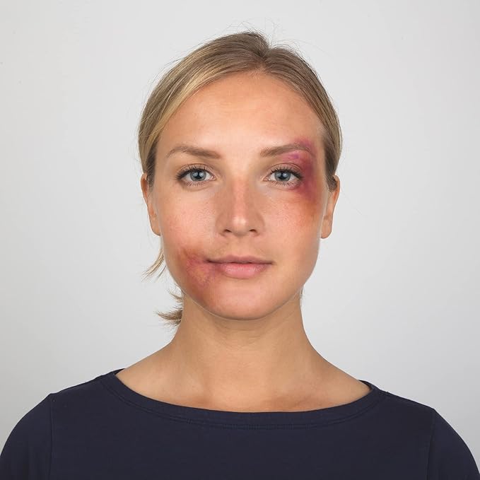 Narrative Cosmetics 6-Color Bruise Wheel, Professional SFX Cream Makeup Palette with Foam Sponges for the Stage, Film, Costumes, Cosplay