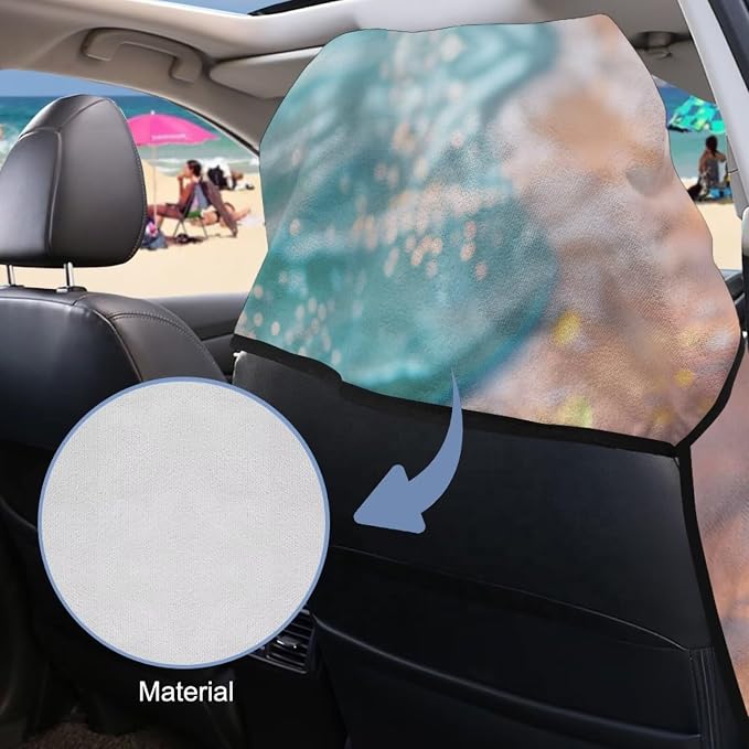 INSTANTARTS Starfish Shell Beach Car Seat Towel Covers Yoga Towel Car Seat Coverl