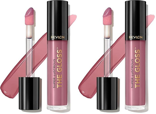 REVLON Super Lustrous Lip Gloss, Non-Sticky, Hydrating, High Shine Finish, 306 Taupe Luster, 0.13 oz (Pack of 2)