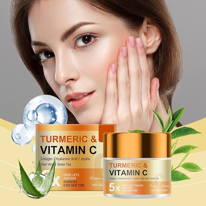 Vitamin C Firming Cream – Anti-Aging Moisturizer for Face & Body, Lightweight Hydrating Brightening Cream for All Skin Types, Daily Use, Non-Greasy
