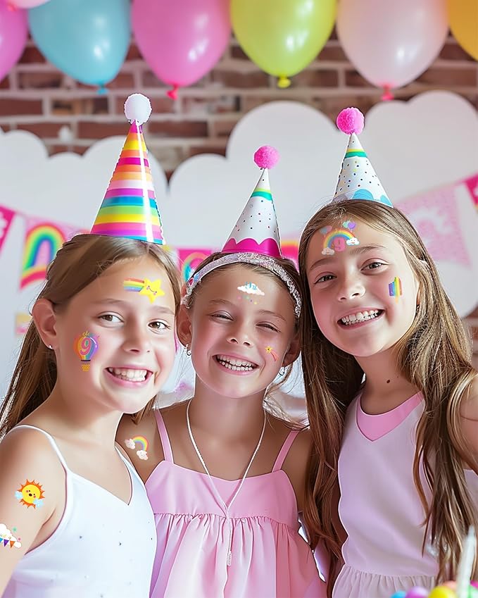 189Pcs On Cloud 9 Birthday Decorations for Girls Temporary Tattoos - Pastel Cloud 9 Party Favors Tattoo Temporary Stickers for 9 Year Old Girl Birthday Decorations, Cloud 9 Vibe