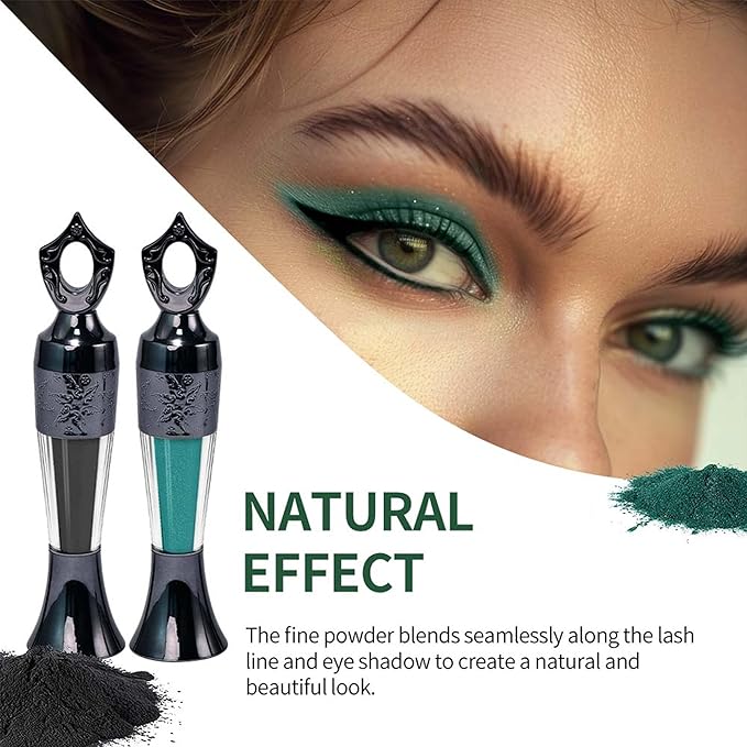 Powder Eyeliner, Multi-Use Eyeliner Powder Long-Wearing & Smudge-Proof Intense Color Easy To Apply, Gentle & Skin-Friendly Formula, Smoothly Outlines The Eye-Liner For Women, #02 Dark Green