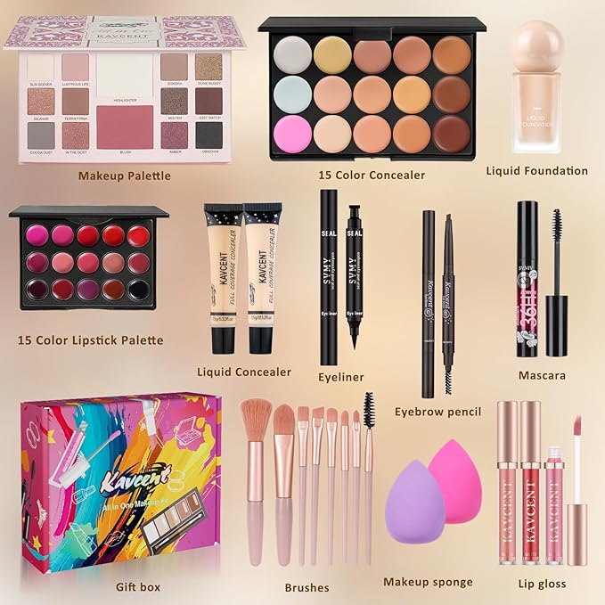 Makeup Kit Makeup Set for Women Teens full Kit Makeup Kits for Teenagers Eyeshadow Foundation Makeup Gift Sets for Teen Girls Women Christmas Gifts