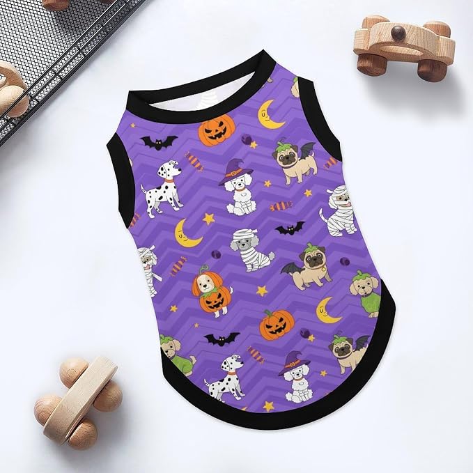 Halloween Pet Vest Cosplay Dogs Pet Shirts Small | witch pumpkin Dog Shirt Vest cute pet Sleeveless Vests Ice Silk Dog T-Shirts holiday Dog Clothes Halloween Canine Wear