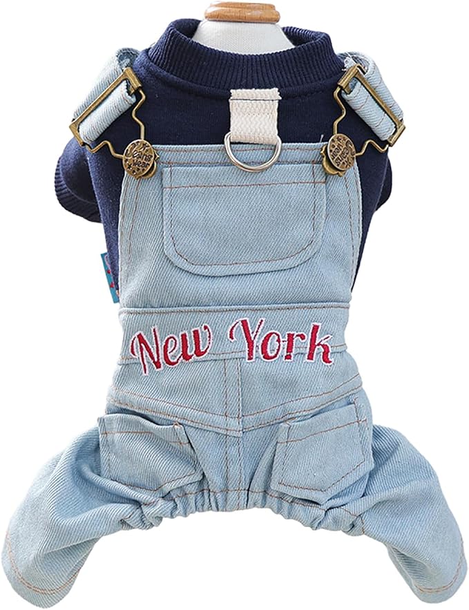 Dog Stylish Overalls Comfortable One Piece Puppy Outfits Summer Bib Overalls for Small Dogs Cute Pet Jumpsuit Onesie Chihuahua Yorkies Birthday Holiday Clothes Costume