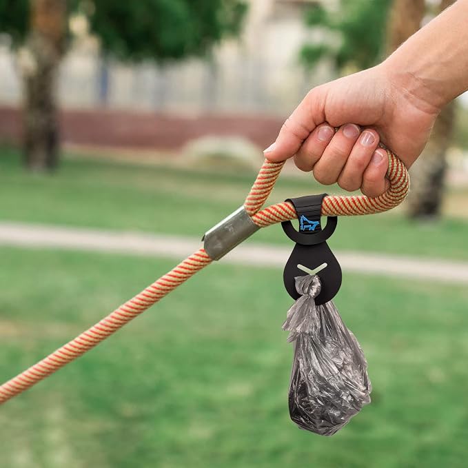 Dog Poop Bag Holder for Leash Waste Bag Carrier Dog Poop Bag Dispenser for Walking Running Bicycle Accessory 2 Pieces (Green)