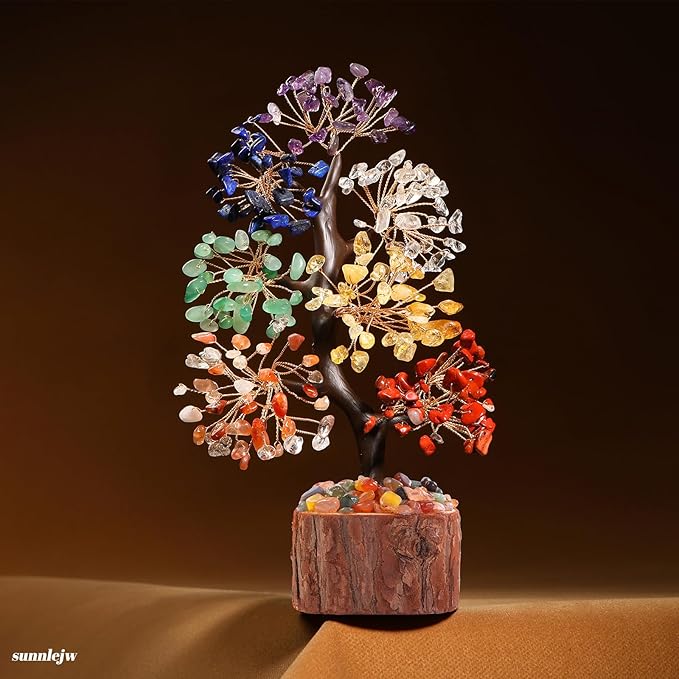 7 Chakra Crystal Tree of Life,Birthday Gifts for Women, Healing Crystal and Stones for Positive Energy,Gifts for Sister and Mom,House Warming Gift,Money Feng Shui Tree Decoration