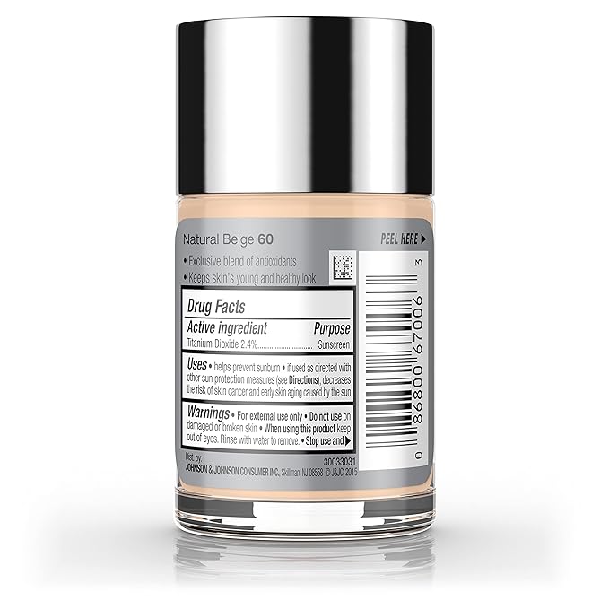 Neutrogena Healthy Skin Liquid Makeup Foundation, Broad Spectrum SPF 20 Sunscreen, Lightweight & Flawless Coverage Foundation with Antioxidant Vitamin E & Feverfew, Natural Beige, 1 fl. oz (Pack of 2)