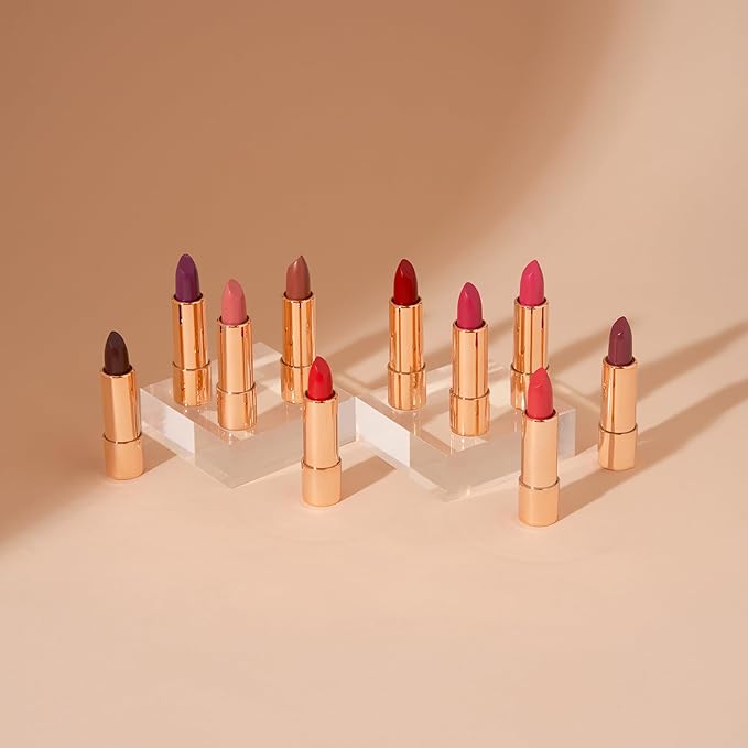 YENSA Vibrant Silk Hydrating Lip Stick - Long Lasting Lipstick with Hyaluronic Acid, Vitamin E & Super Oils - High Pigment Color & Semi Glossy Finish - Moisturizing Formula - Captivate (0.12 oz)