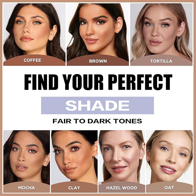 FOCALLURE Cream Contour Stick, Matte Bronzer Stick, Professional Face Shaping & Contouring Stick Makeup, Easy to Apply with Buildable Coverage, Long Lasting & Sweatproof, HAZEL WOOD