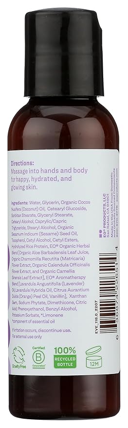Everyone 2-in-1 Lotion for Hands/Body Travel Size: Vanilla and Lavender, 2 Ounce made with Essential Oils for Men and Women