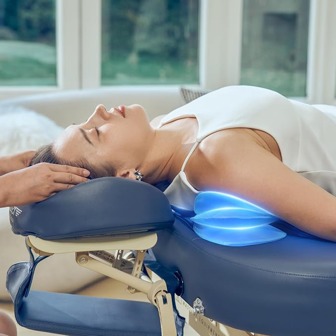 Concord 30" Portable AirWave Massage Table | Air Compression Full-Body Stretching & 3D Lumbar Support | Professional Folding Wellness Bed - Royal Blue