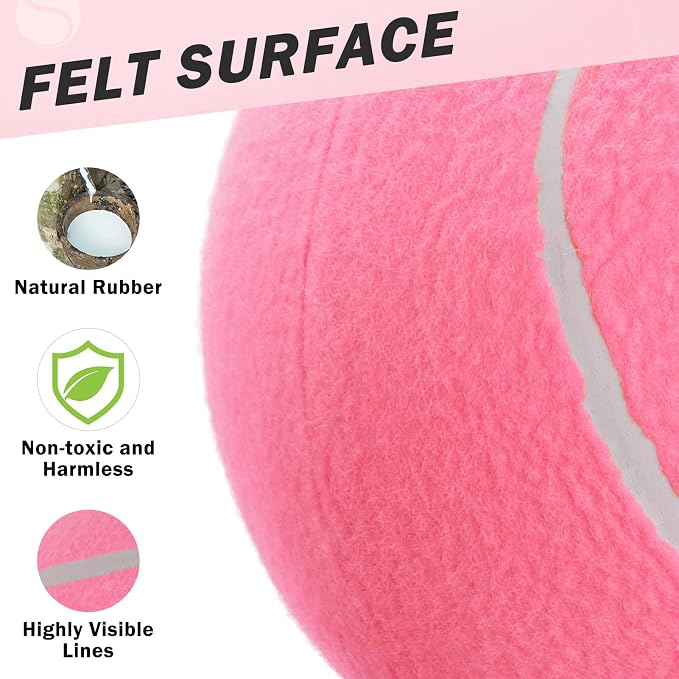SCENEREAL Giant Tennis Ball for Dogs, 2 Pack 9.5" Inflatable Large Dog Balls for Large Medium Dogs Puppies, Funny Interactive Sports Ball for Indoor Outdoor Training Playing