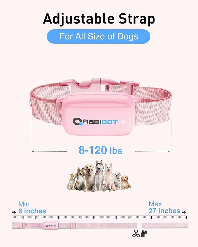 ABBIDOT Shock Collar for Dogs, 3300 FT Dog Training Collar with Remote, IPX7 Waterproof with 4 Training Modes, Rechargeable E-Collar for All Breeds (15-120 lbs) (Light Blue, 1 Collar)