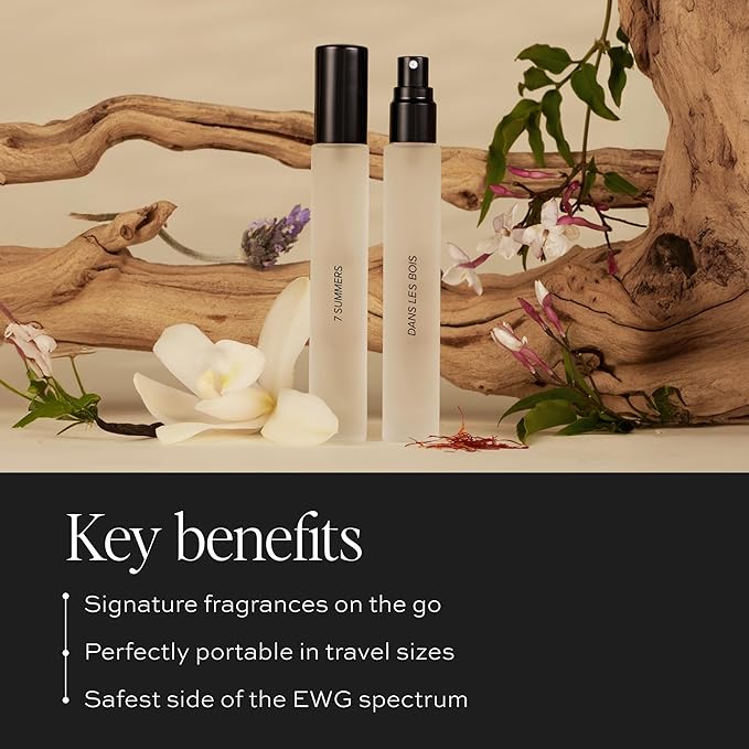 DIME Beauty Signature Fragrance Duo Set ($50 Value) - Includes 7 Summers (10 ml) and Dans Les Bois (10 ml) - Travel Size Perfume Sprays