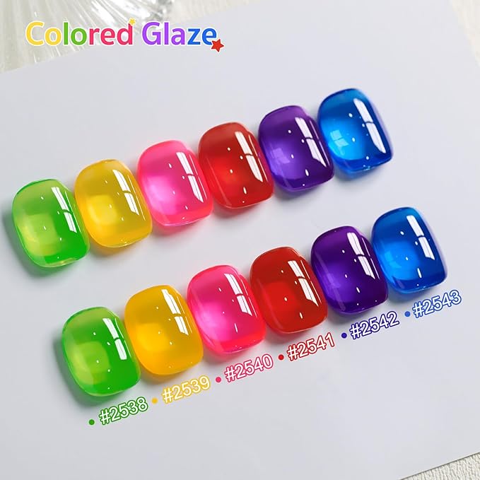 GAOY Jelly Gel Nail Polish of 6 Transparent Yellow Blue Green Red Pink Purple Colors Sheer Gel Polish Kit for Salon Manicure and Nail Art DIY at Home