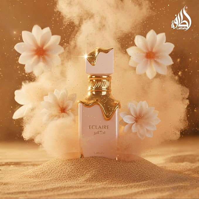 Lattafa Eclaire - Vanilla, Caramel, Sweet, Floral - Eau de Parfum Long-Lasting Fragrance for Women, 3.40 Ounce / 100 ml
