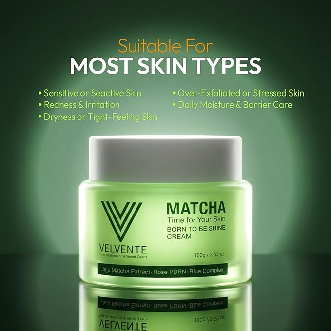 Matcha Facial Moisturizer with Rose PDRN, Korean Peptides Hydrating Firming Cream for Anti Aging, Dark Spot & Uneven Skin Tone, Soothing Radiance for Soft, Glowy Skin, All Skin Types, 3.53 oz