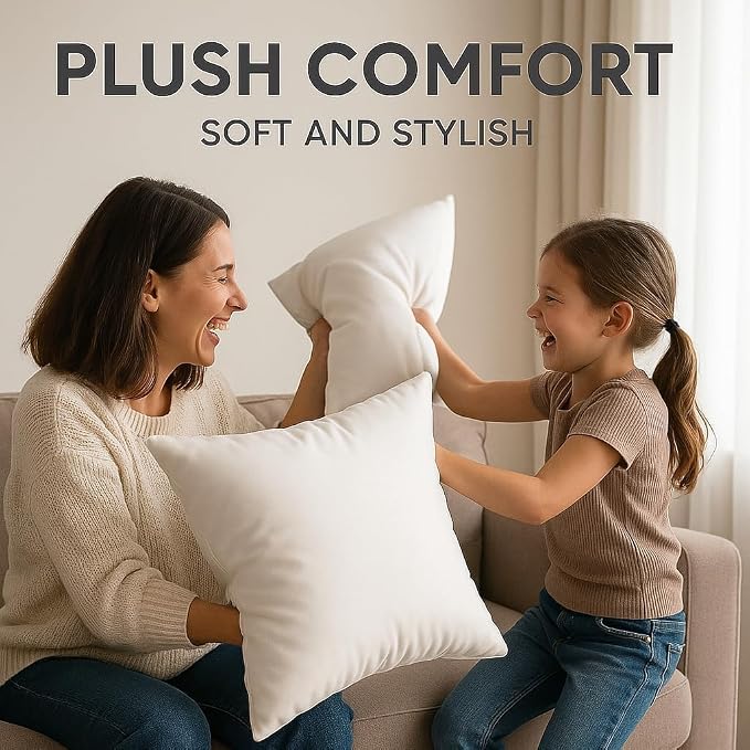 Casafoyer 18 x 18 Pillow Inserts Set of 4, Polyester Fill, Machine Washable