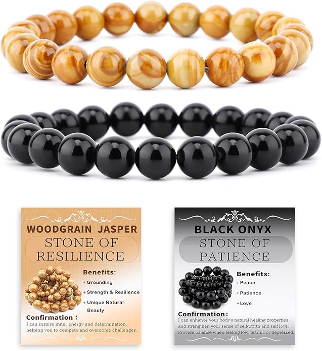 NCB 2.3-Piece 4mm Natural Crystal Gemstone Stretch Bracelets – Handmade Reiki Energy Healing Jewelry for Meditation,Yoga, Unisex