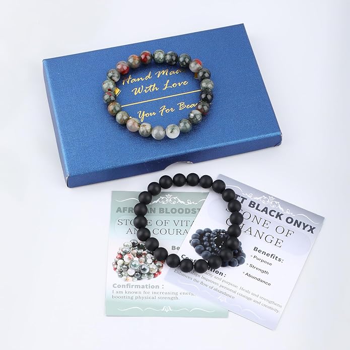 NCB 2.3-Piece 4mm Natural Crystal Gemstone Stretch Bracelets – Handmade Reiki Energy Healing Jewelry for Meditation,Yoga, Unisex