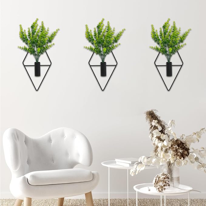3 Pcs Wall Plants Artificial Decor,Boho Wall Decor,Home Office Living Room Wall Decor(Eucalyptus)